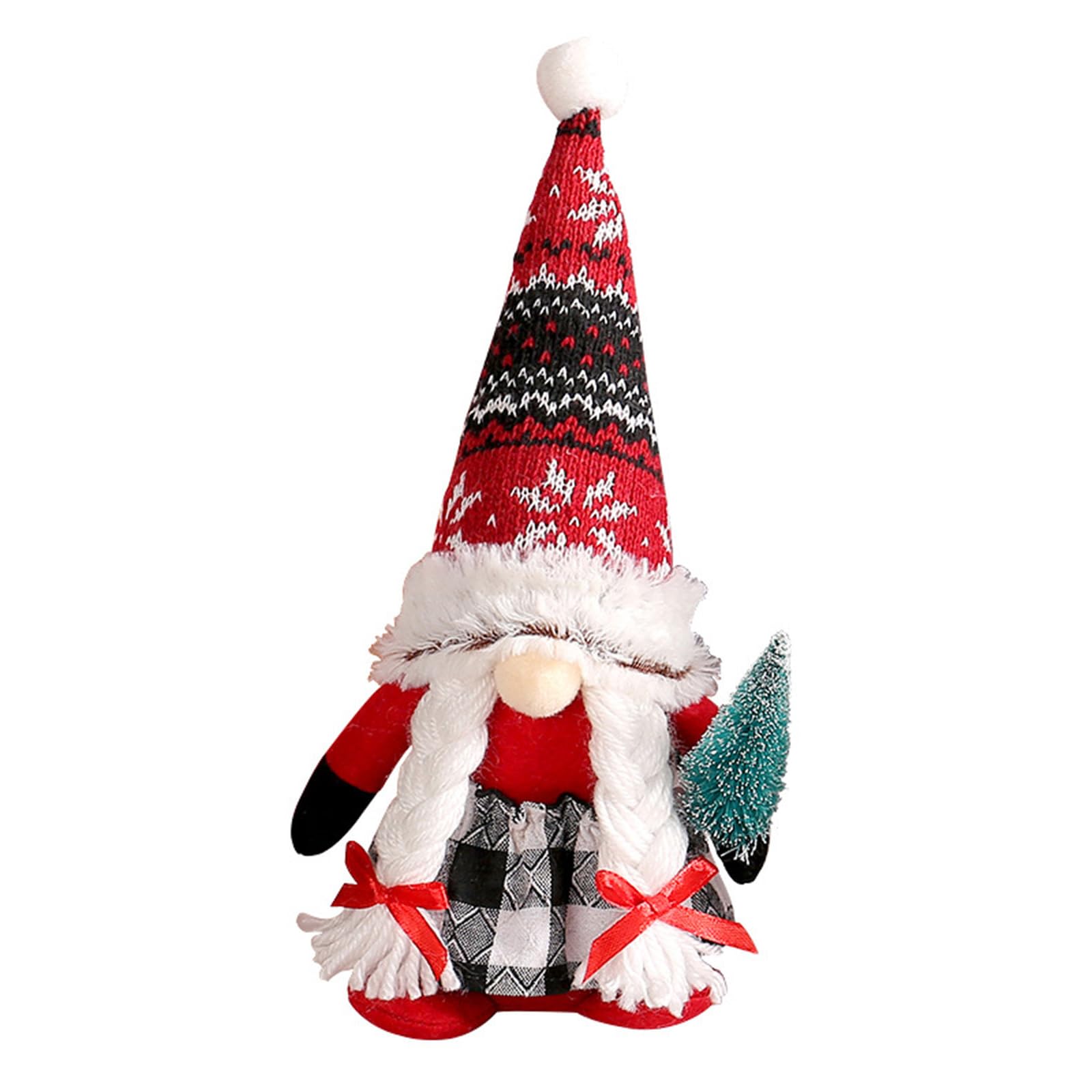 Buxuaaaa Christmas Wool Cute Faceless Doll Knitted Plush Doll Decoration Party Room Standing Decora Christmas Faceless
