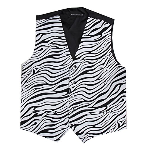 Mens Animal Print Tuxedo Vest Leopard Tiger Zebra Cheetah Prom Formal Wear