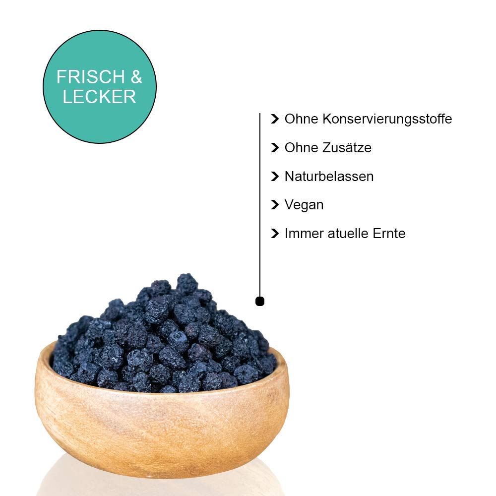 Aroniabeeren getrocknet naturbelassen ungeschwefelt ungezuckert Rohkost Aronia Beeren ohne Gentechnik ohne Konservierungsstoffe ohne Farbstoffe ohne Aromastoffe 1kg bis 5kg (2,5kg)