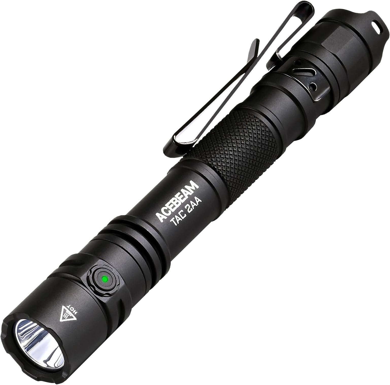 TAC 2AA EDC Tactical Dual Modes Flashlight Rechargeable, 1600 High Lumens Flashlight, Dual Switch Pocket LED Flashlight, Super Bright Small Flash Light for Emergency, Camping, Home