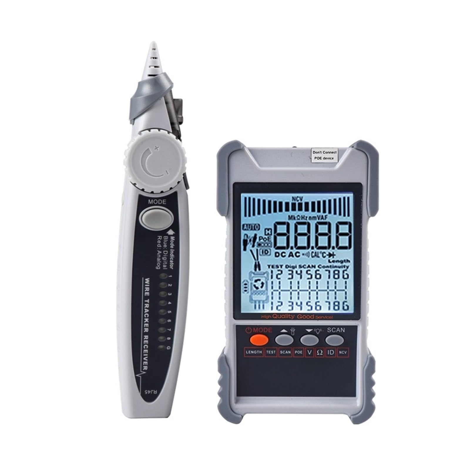 Tester Kabli Sieciowych Wyświetlacz LCD Analogi Tracing Wyszukiwanie Cyfrowe Test POE Parowanie Długość Mapowania Multimetr Sprawdzania Mapy Połączeń Szybko Dokładnie Łatwy Odczyt(ET616)