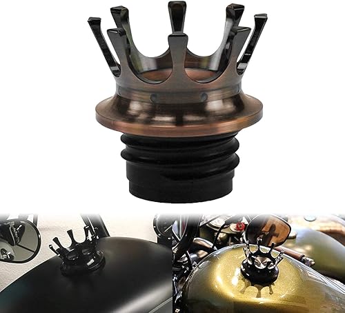 Miniatura 2 de HDBUBALUS Tapa de gasolina ventilada para motocicleta, tamaño King, corona con roscas a la derecha, apta para Harley Sportster Dyna Touring Road