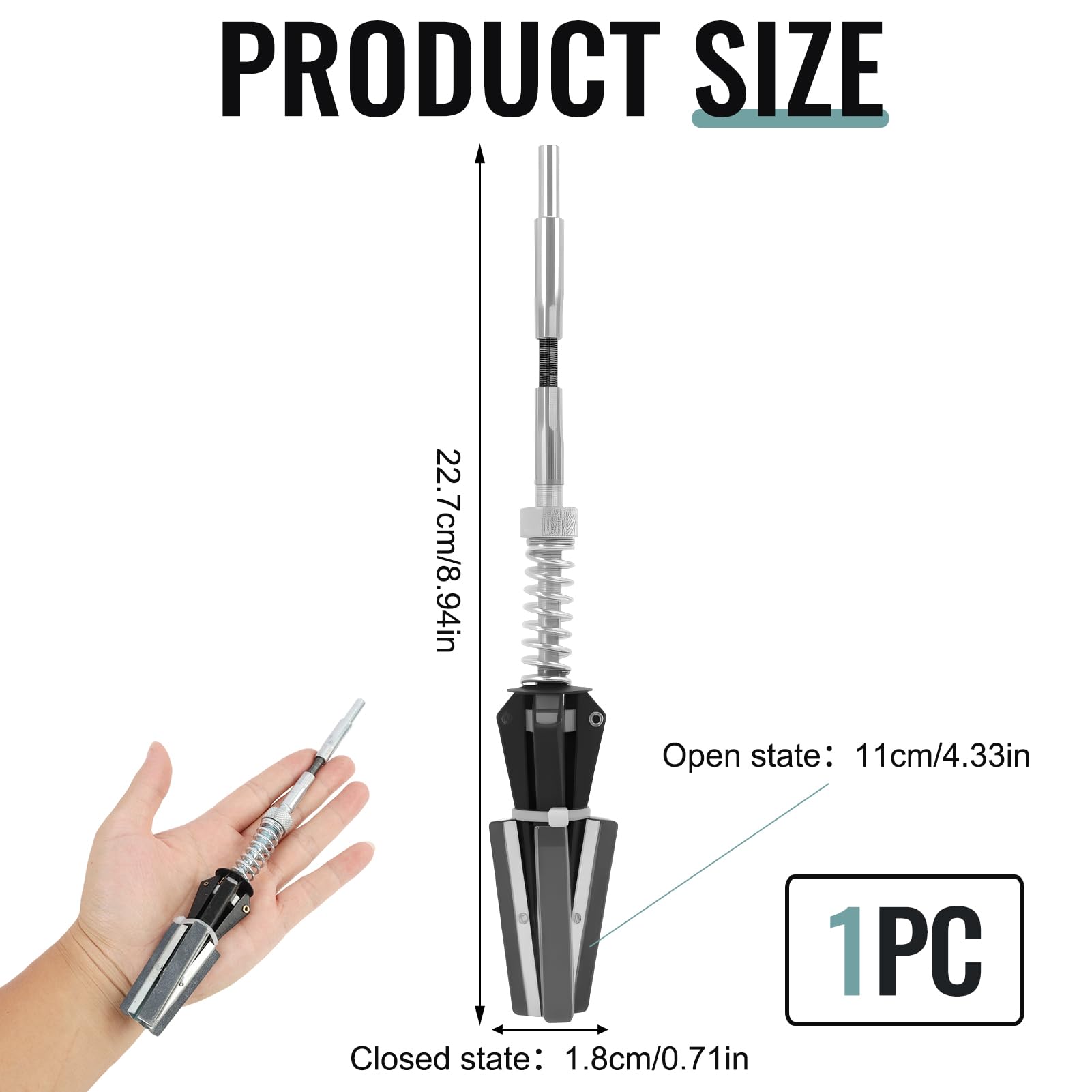 150.1190 Levigatrice per Cilindri Professionale KS Tools, Diametro Regolabile da 32 a 89 mm,per Cilindri di Motori, Gusci Portacuscinetti e Tubi, con Albero Flessibile