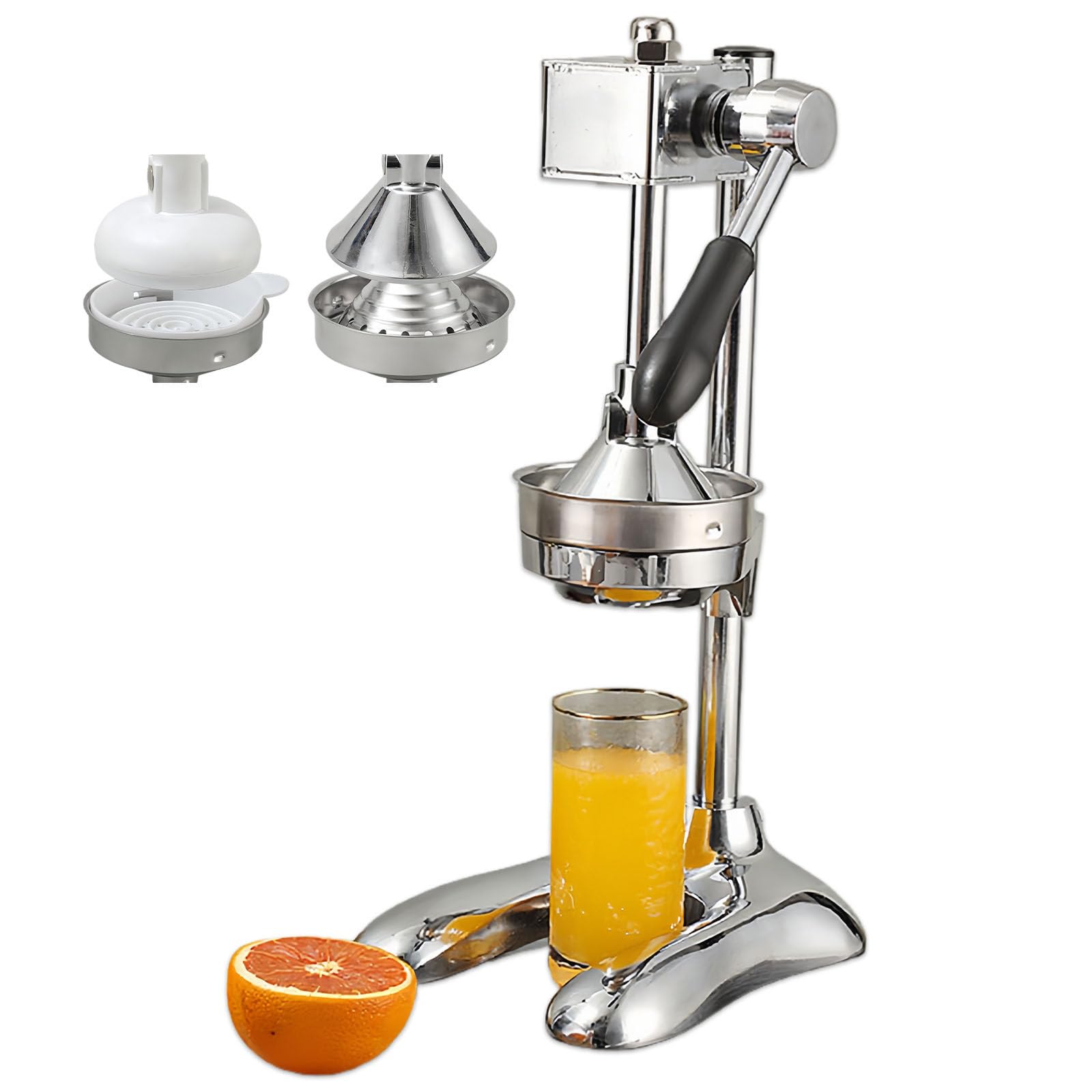 Zitruspresse Aus Gusseisen, Handpresse, Entsafter, Küchenmaschine, Manuelle Zitronenpresse Aus Edelstahl Mit Griff, Kann Für Orangen Und Wassermelonen Verwendet Werden Silver