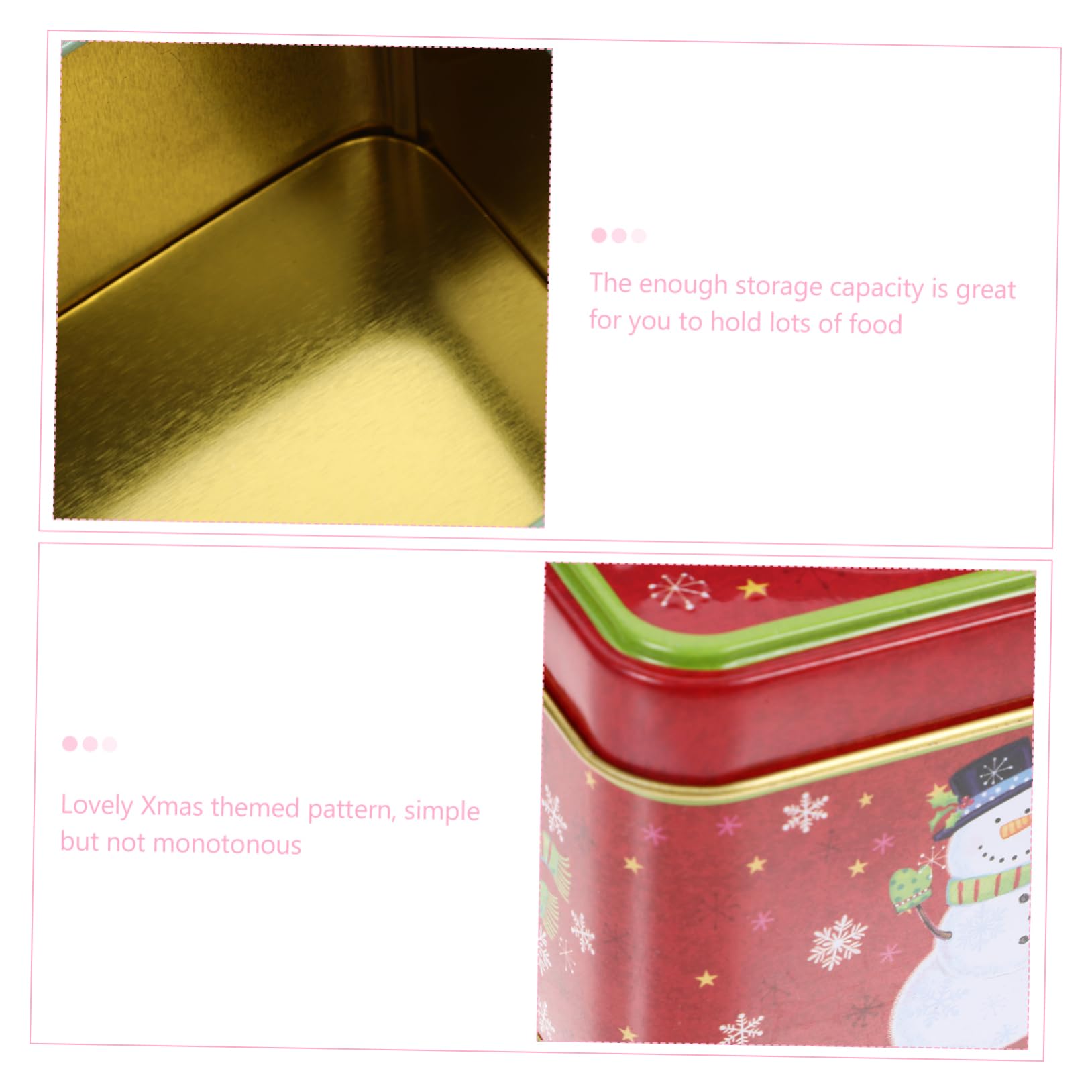 ABOOFAN 6 Stück Weihnachts Weißblech Keksdose Mit Deckel Quadratisch Leichte Metallbox Für Süßigkeitenaufbewahrung Dekorative Geschenkverpackung Für Feier Party