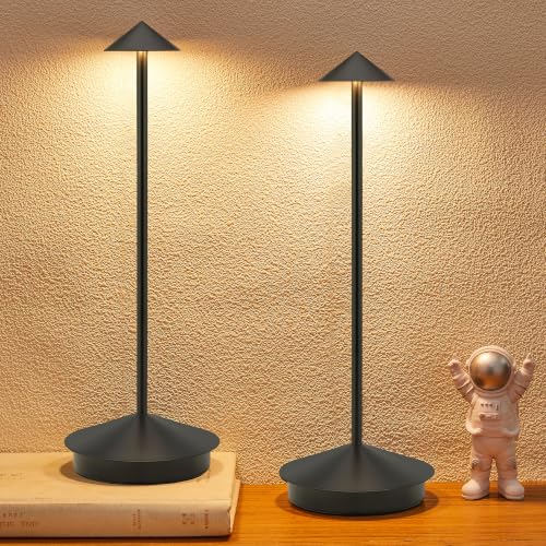 XMINKDZA Portable Led Cordless Lamp Table Light 2 Pack Rechargeable 6000mAh Battery Outdoor Table Lamp for Dinning Restaurant Patio Bedroom Camping IP54 Waterproof Dimmable
