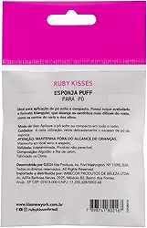 Esponja Puff para Pó Triangular Rosa e Cinza - Ruby Kisses