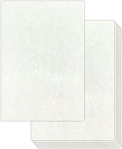 Miniatura 9 de Papel de papelería japonés Iyo Washi, 20 hojas (9.7 x 6.9 pulgadas), papel japonés blanco, imprimible, impresora de inyección de tinta, para