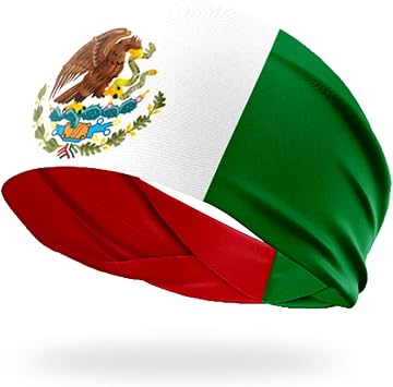 Mexican Country Flag Headbands,Sweat Bands Headbands Men Bandana Mexico Headband for Men Soccer Tennis Workout Costume
