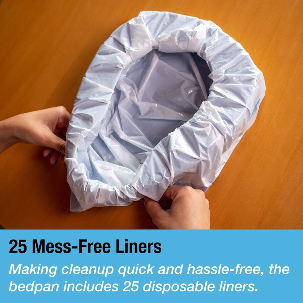 Voorgevormde Bedpannen set met voeringen en 25 super absorberende Pads - Bedpan voor intensief gebruik - in het ziekenhuis of thuis bij ouderen en bedlegerige patiënten - Pads absorberen tot 1000ml. - Image 5