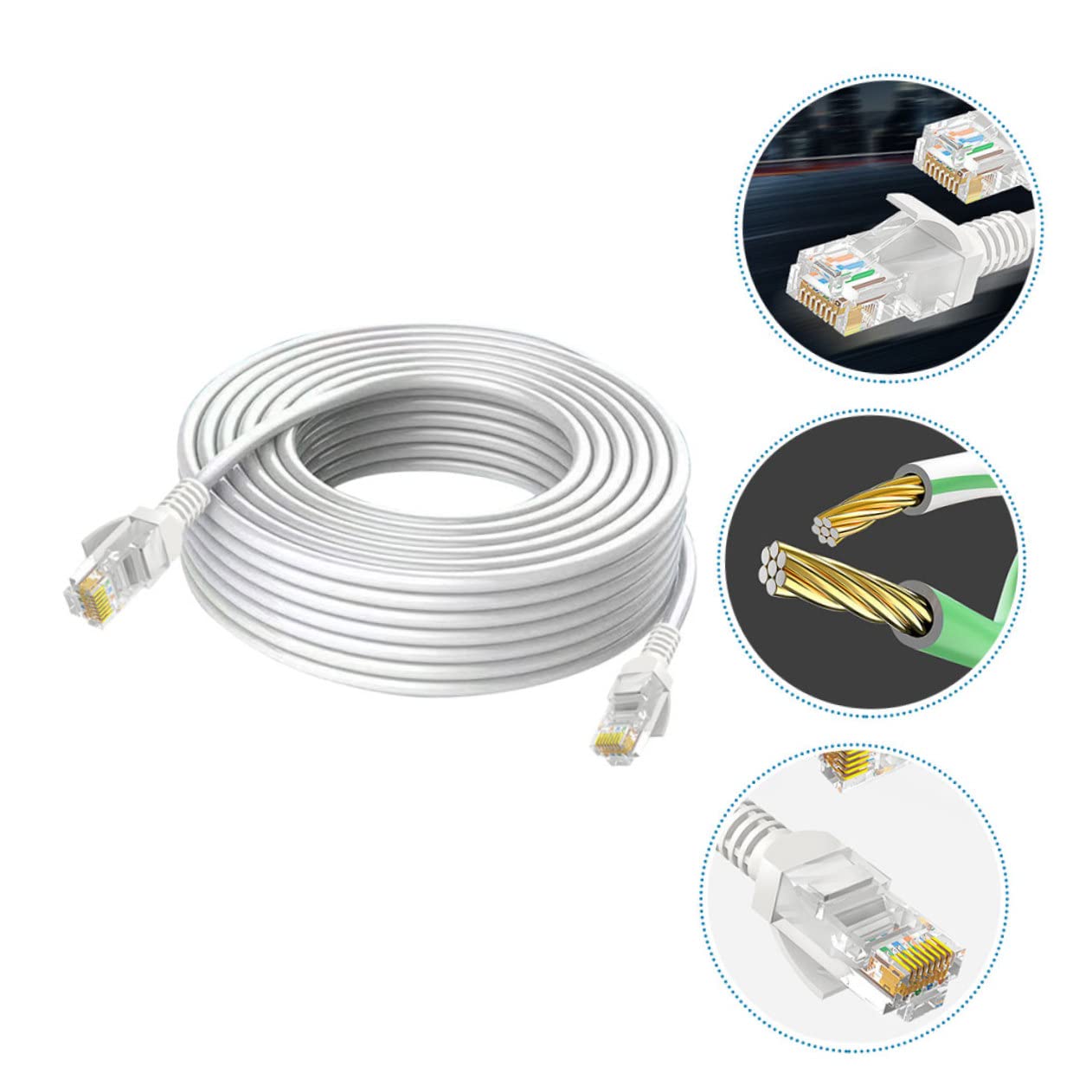 Cavo Cat5e Ethernet Bianco per Computer e Router, Rete
