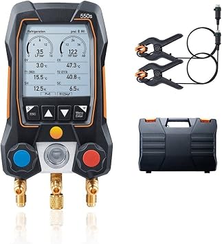 HVAC Gauges 550S Refrigeration Vacuum Gauge Digital Manifold Kit Air Conditioning for Refrigeration Vacuum Pressure Temperature Tester