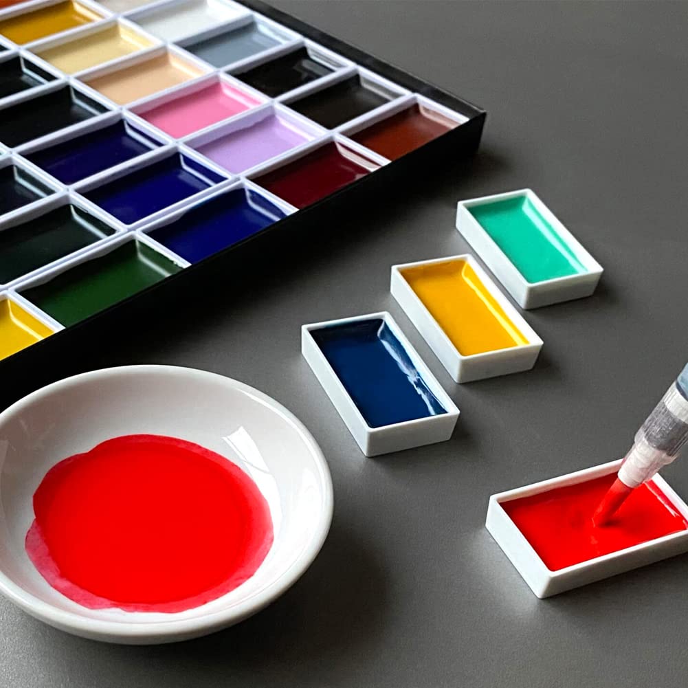 50 Vaschette Per Acquerelli Vuote - Pentoline Per Pigmenti, Tempere O Colori Fai-da-te, Plastica Bianca - Foto 10