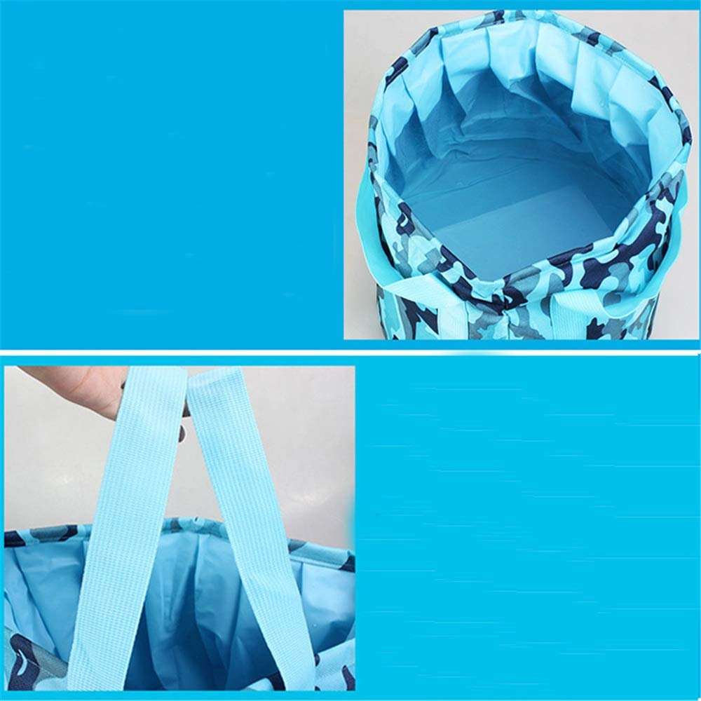Namiot plażowy rozmiar 30 cm x 30 cm (niebieski) 25 l (6,64 galona) składane plastikowe okrągłe wiadro, namiot kempingowy