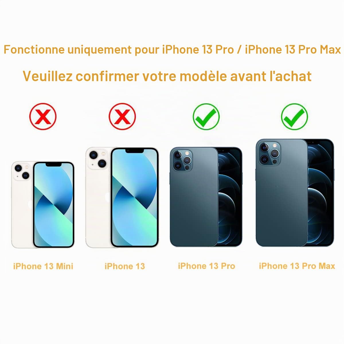 Lentille de rechange d'origine pour caméra arrière iPhone 13 Pro et iPhone 13 Pro Max avec adhésif pré-installé et kit d'outils de réparation