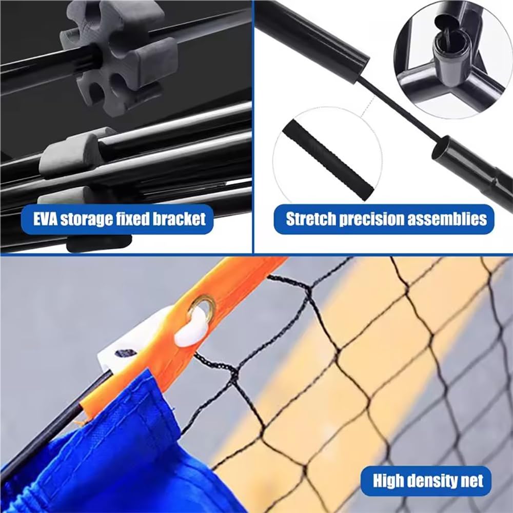 Red Voleibol,Altura Ajustable hasta 5,1 Metros, con Bolsa Portátil, Fácil De Instalar y Desmontar, Adecuado para Diversos Entornos, Ideal para Deportes como Tenis, Pickleball y Voleibol.