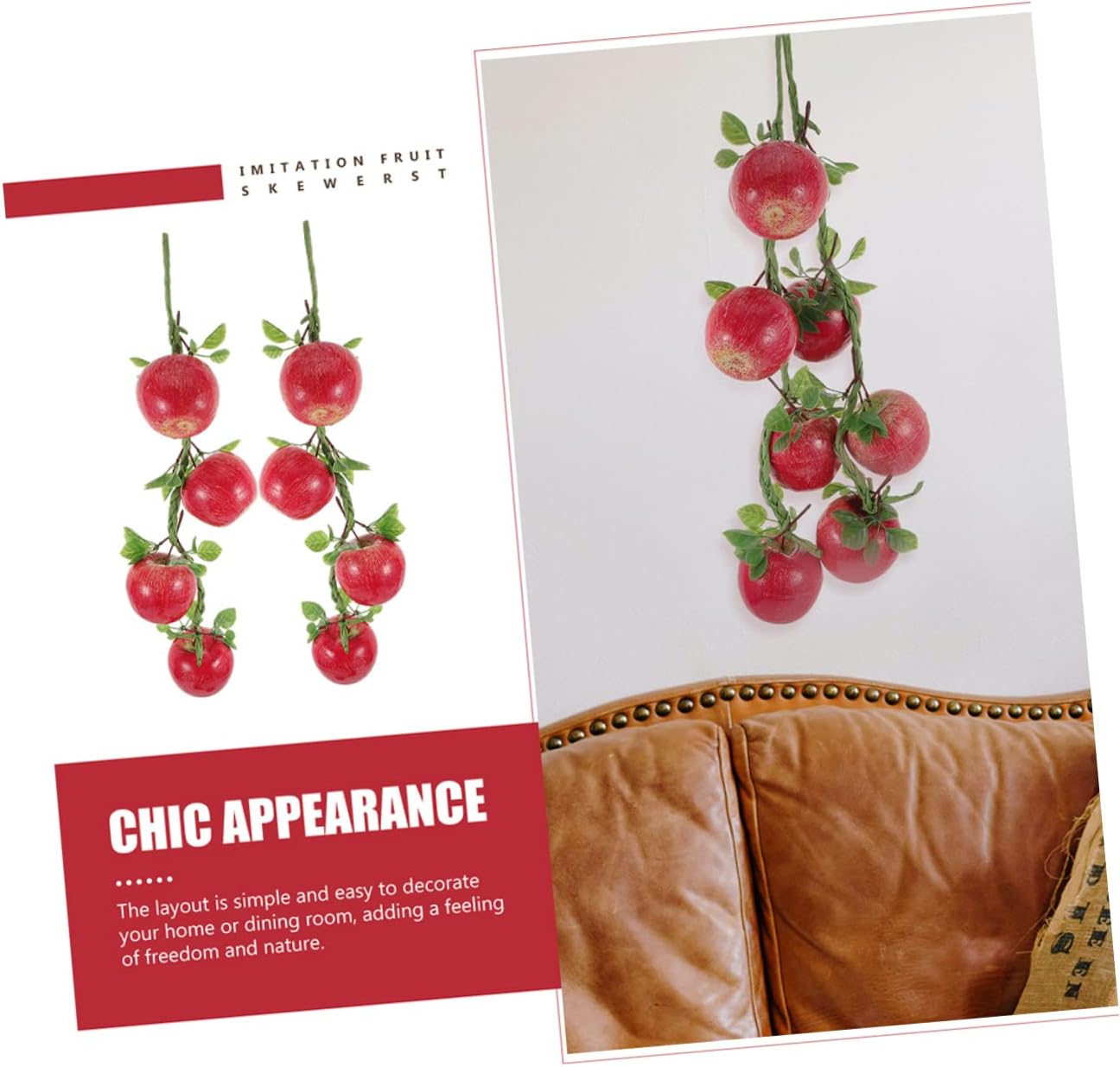 3pcs Realistic Simulated Hanging Decoration Fruit Garland Artificial Fruit Decor Home Supplies
