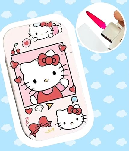 Miniatura 2 de Mechero NIVEK Kulomi Kitty KT con llama rosa de bolsillo recargable, lindo y a prueba de viento (Gato, Conejo, Melodía, Duffy) (A12-Ventana Caja
