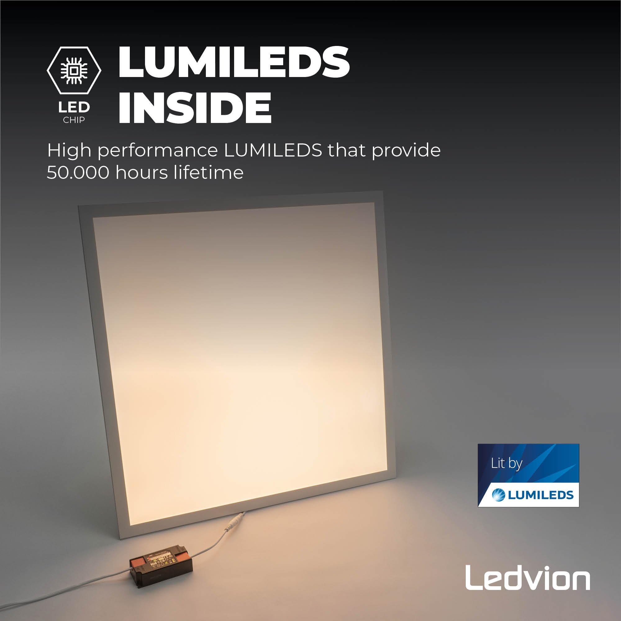 Ledvion Panneau LED 60x60 36W 3000K 4000 Lumens Plafonnier à Grille Encastré