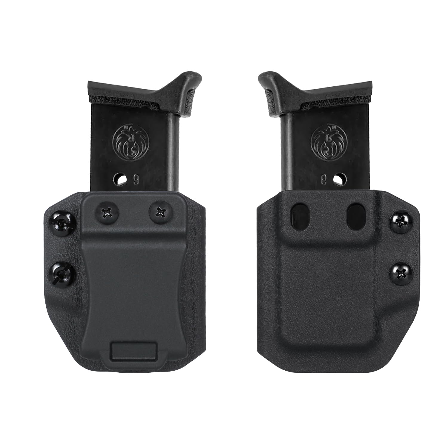 2 Pack Universal .380 ACP Single Stack Mag Carrier IWB/OWB Magazine Holster for Right & Left Hand Ambidextrous Concealed Carry