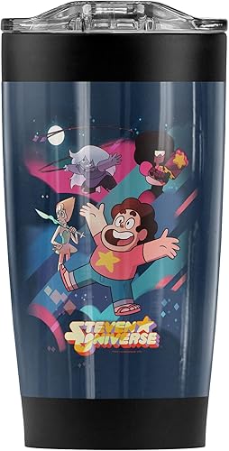 Logovision Steven Universe Group Shot - Vaso de acero inoxidable de 20 onzas, taza de viaje para café, con aislamiento al vacío y doble pared con