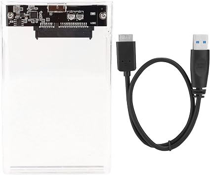2.5" HDD SSD Enclosure, USB 3.0 External Hard Drive Case, Ultra Slim Portable Design with High Speed 5Gbps Speeds, Compatible with 7mm/9.5mm Laptop HDD SSD up to 2TB , Plug