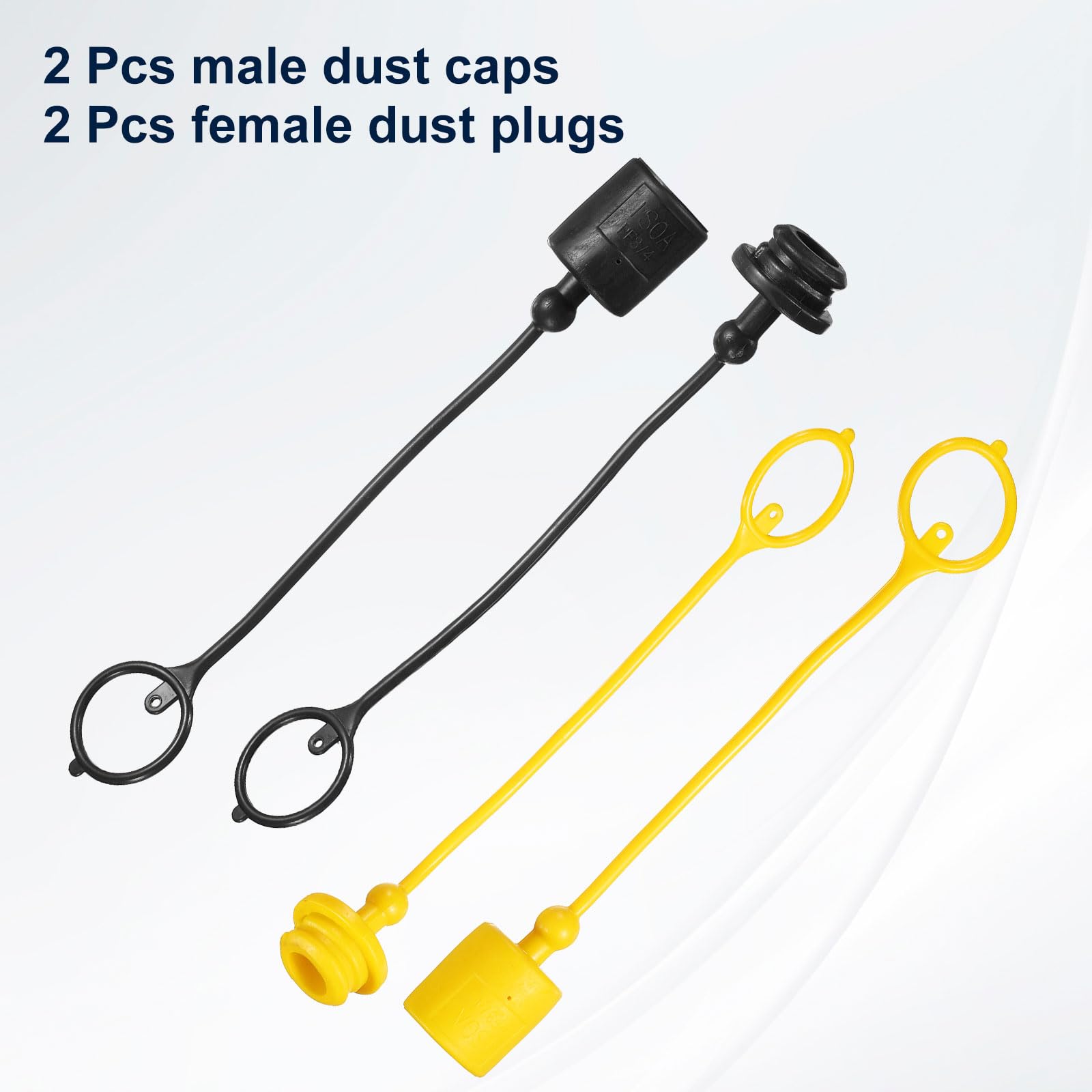sourcing map Set di 2 tappi antipolvere e tappi per tubo idraulico da 3/4, tappo antipolvere maschio ISO-A e tappo femmina, scollegatore d'aria rapido con anello di ritenzione, nero/giallo