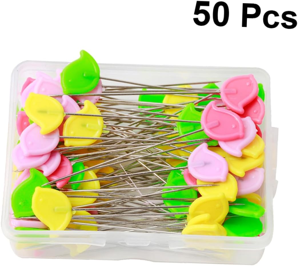 NUOBESTY Sewing Pins Heads 50pcs Plastic Flat Bird Head Straight Pins Perfect for Craft and Sewing