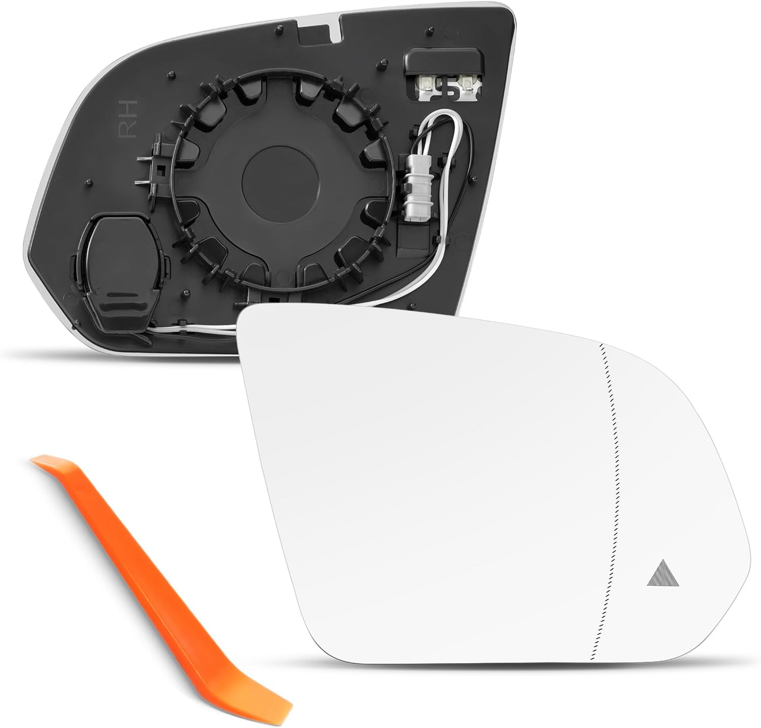 Compatible with Mercedes Benz Metris, W447, Vito, V Class Passenger Side Mirror, 2016 2017 2018 2019 2020 2021 2022, Right Side Replacement Glass with Blind Spot, Heated