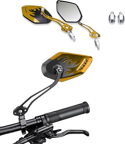 1 par de espejos universales para motocicleta, espejos retrovisores de motocicleta, espejo lateral ajustable, espejos de motocicleta para manillar,
