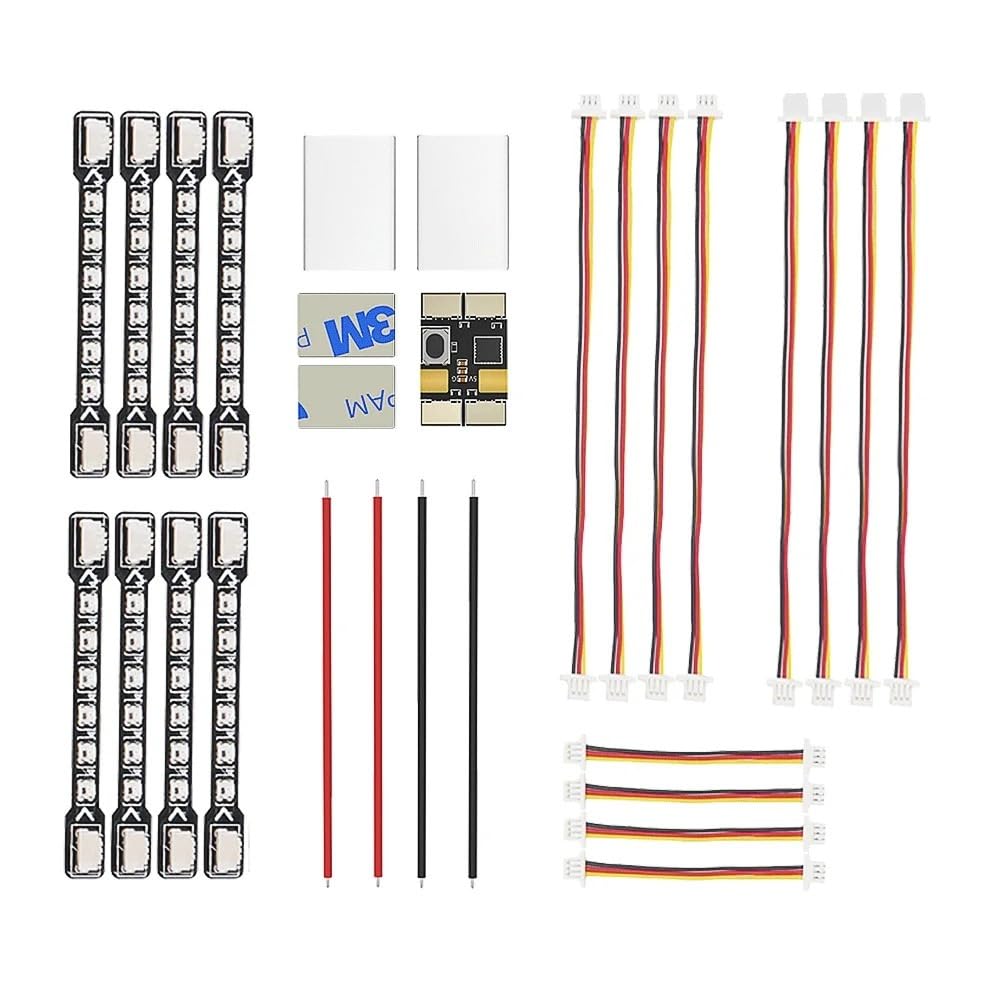 Módulo de Control LED BLITZ 5V 16,5x11x3mm 0,5g juego tiras pequeñas Mach R5 Kit deportivo apto for Dron RC FPV(Tiny LED Strip Set)