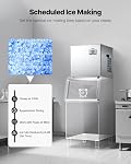 VEVOR Commercial Ice Maker Machine - Head, 550 Lbs/Day Stainless Steel Ice Machine with Scheduled Ice-Making, Self-Cleaning, Adjustable Thickness, Ideal for Restaurant Bar Cafe Hotel - Head Only