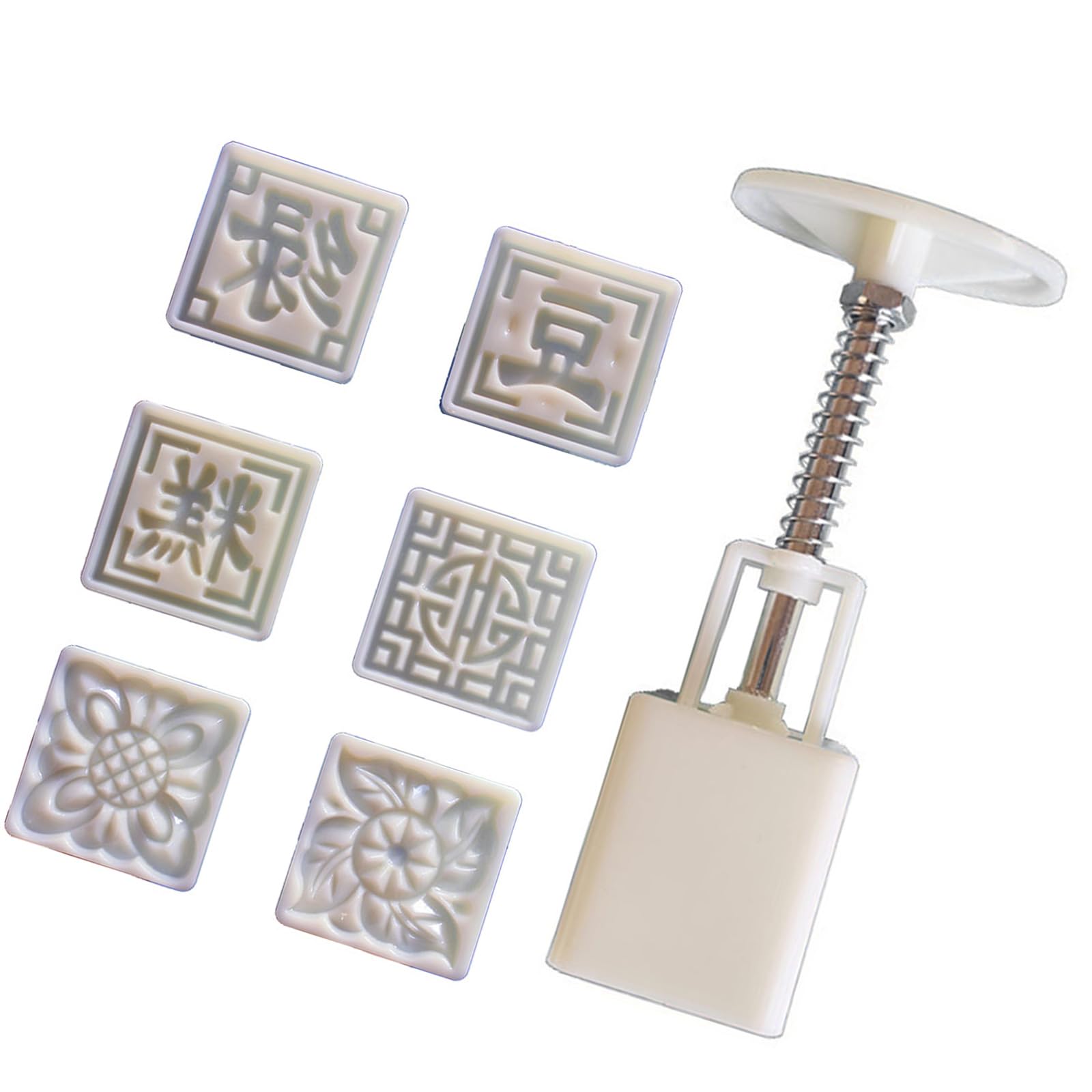 Buxuaaaa Text Mung Bean Cake Midautumn Festival Dessert Maker Bakings Tool 3D Square Dessert Molds Hand Press Mold Plungers Pastries Tool Maker