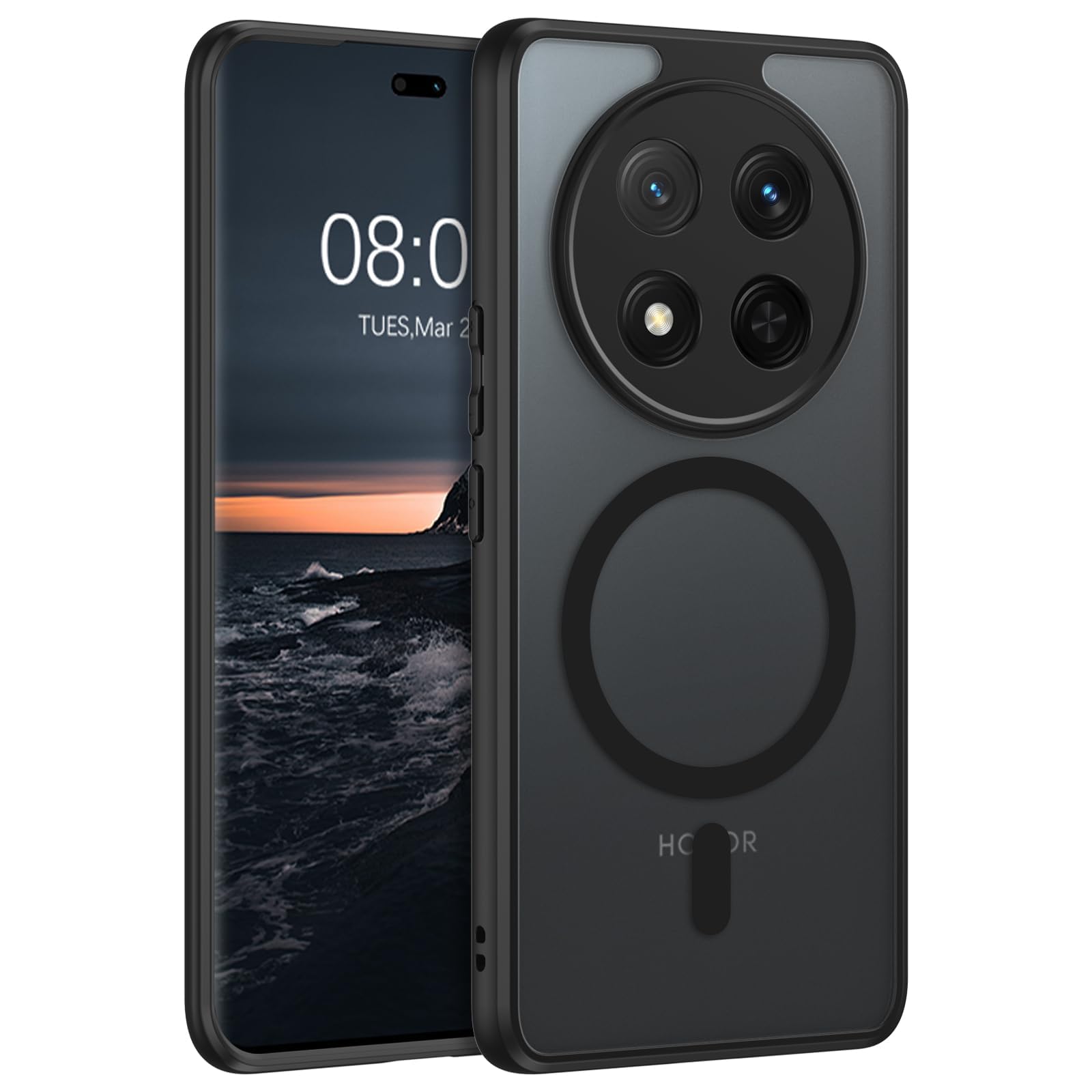 Magnetic for Honor X9C Case, [Compatible with Mag-Safe] [Anti-Scratch] Slim Translucent Matte Back Soft Bumper Phone Case Cover for X9C 5G