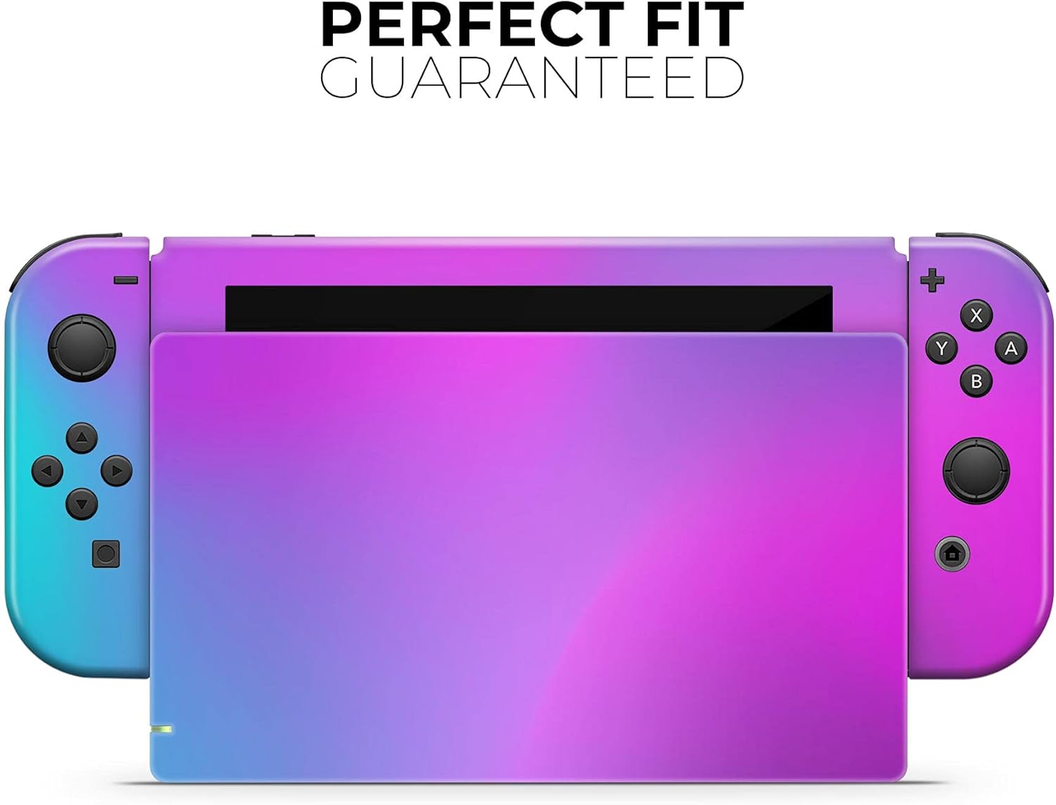 Design Skinz Compatible with Nintendo Switch Console Bundle Skin Decal Protective Scratch-Resistant Removable Vinyl Wrap Cover - Neon Holographic V1