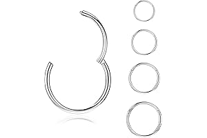 Clicker Earring Hoops: 4Pcs Hinged Hoop Nose Rings for Women