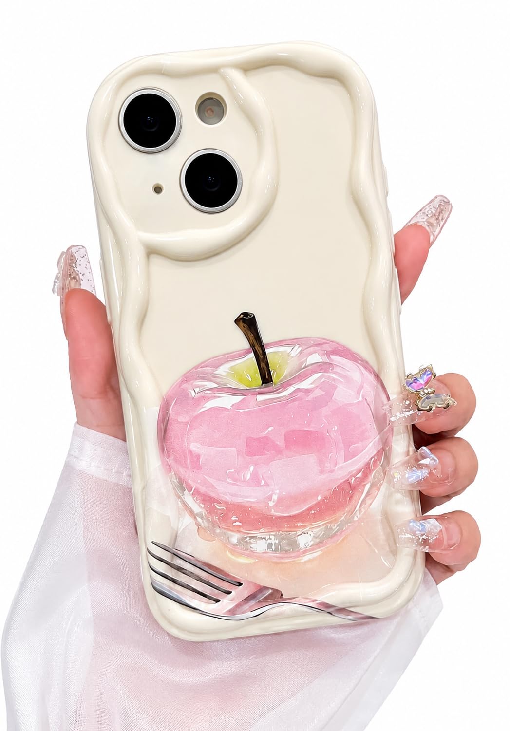 VONZEE Cute Pink Butterfly Transparent Back Cover for iPhone 17| Clear Shockproof TPU Protective Case | Slim Anti-Yellowing Crystal Clear Phone Cover for Girls and Women — Amazon image 12