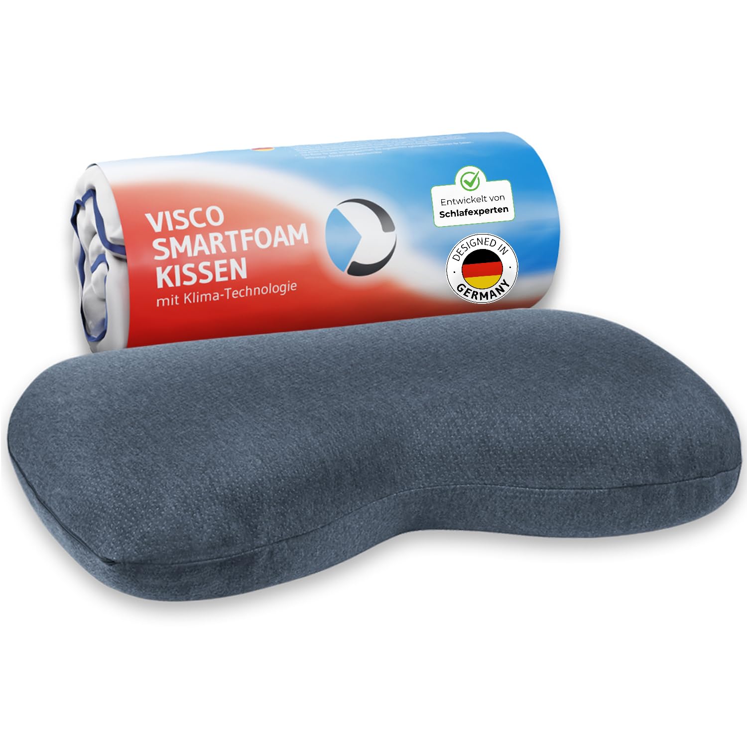 Nackenkissen NuMOON Quickdry, Ergonomisches Memory-Foam Kissen, Klima-Bezug