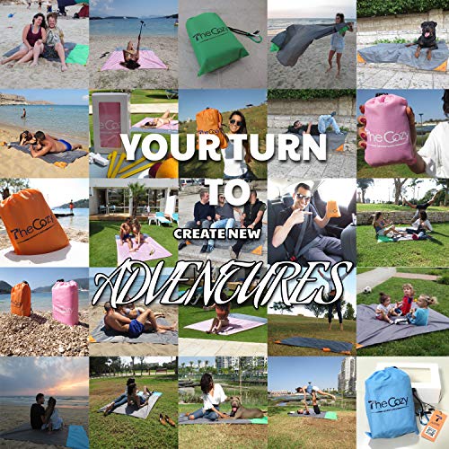 Sand Free Compact Beach Blanket &#8211; Pocket Picnic Sheet for Outdoor Multiple Use | Best Mat for Travel &amp; Festivals, Soft &amp; Quick Drying with 4 Portable Tent Pegs and a Unique Gift Box