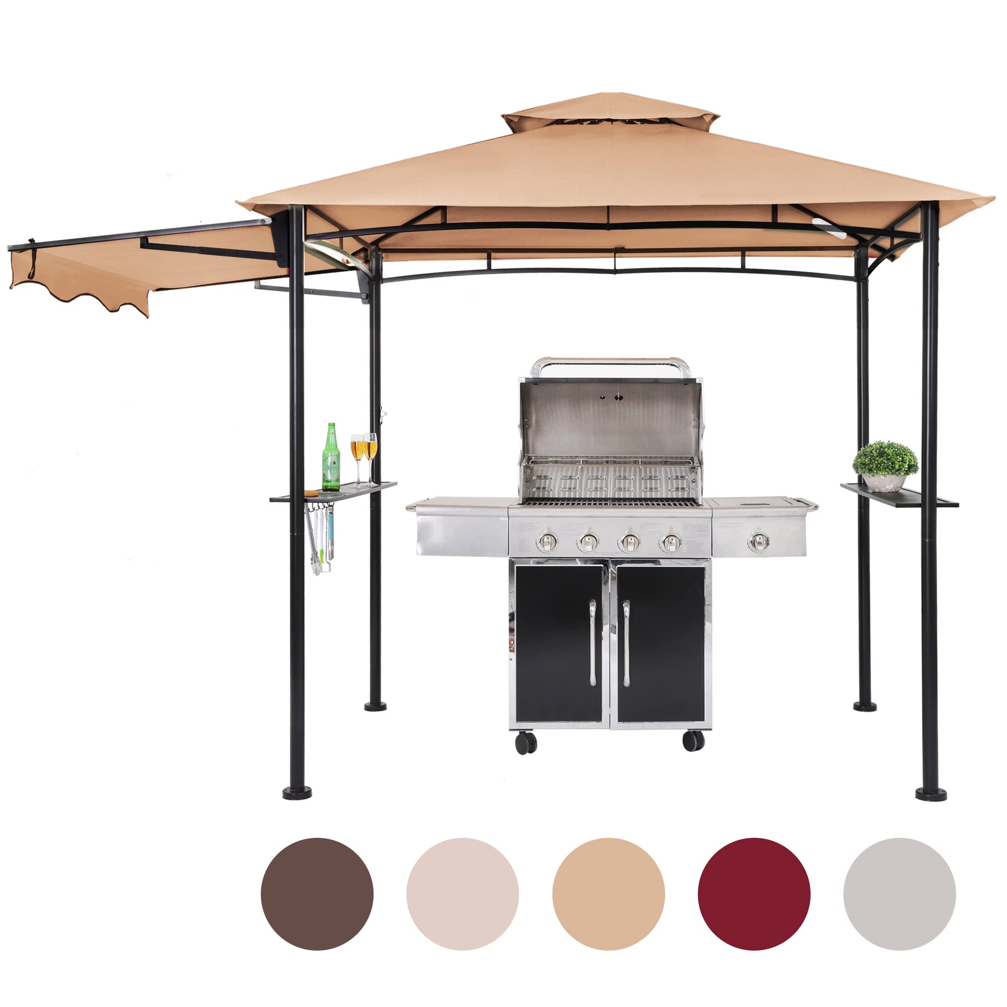 FAB BASED 5x8 Grill Gazebo, Outdoor BBQ Grill Patio Canopy with Extra