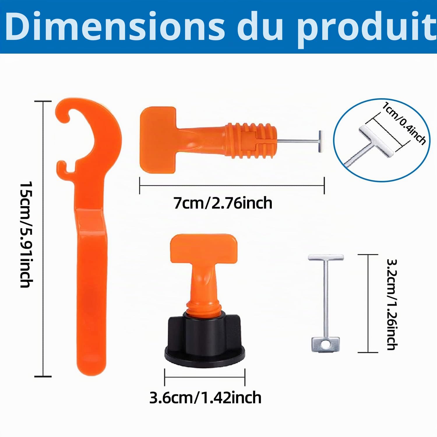 700 Pièces Réutilisables Kit Nivellement Carrelage Niveleur Cale Autonivelant avec 300 Croisillons Autonivelants 2mm et 100 Croisillons 3mm et 2 Clés Spéciales Aides à La Pose
