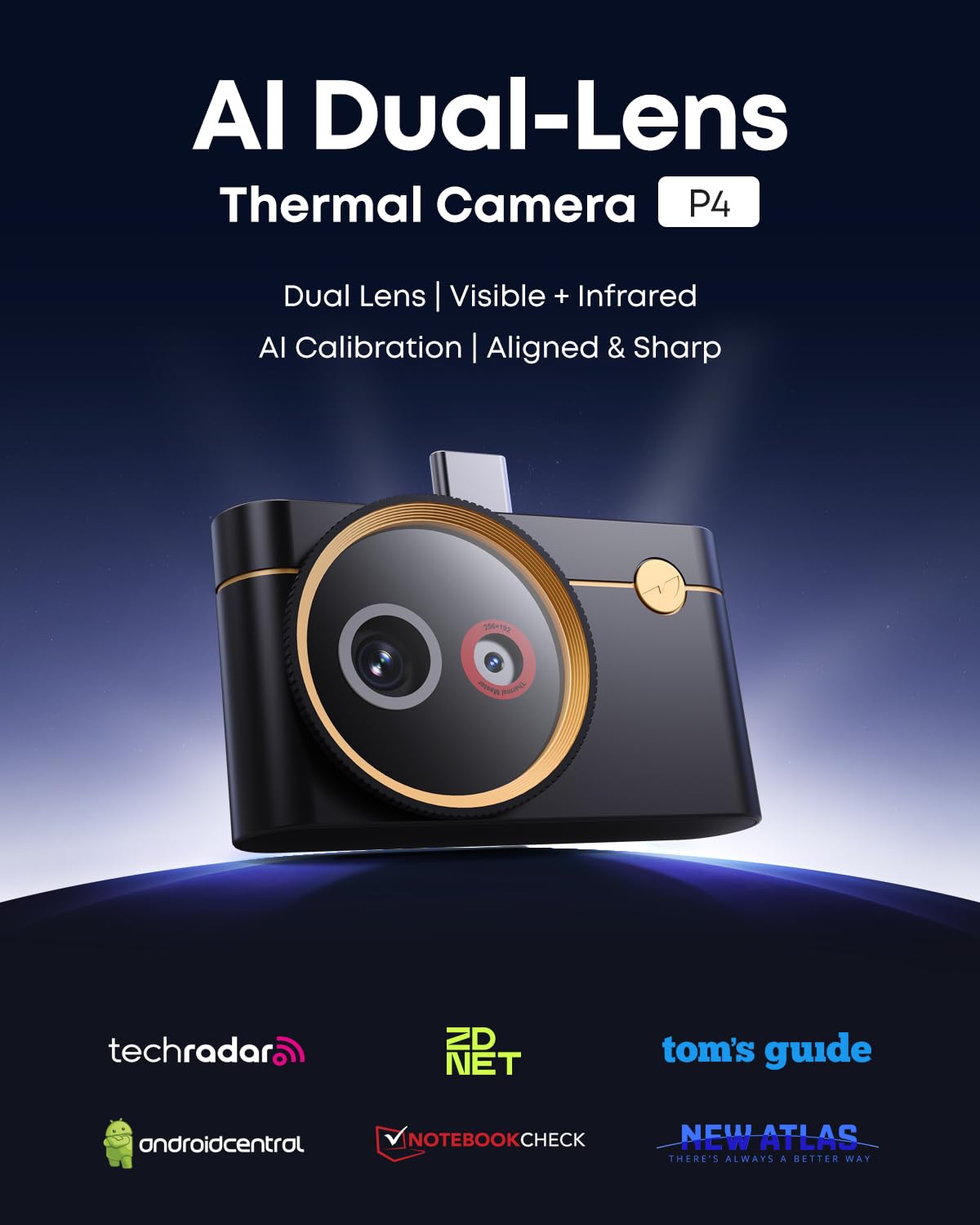 Kamera termowizyjna do systemu Android Thermal Master P4 podwójna kamera na podczerwień 512 x 384 X³ IR rozdzielczość, zakres temperatur od -20 do 600 °C, czułość 0,035℃