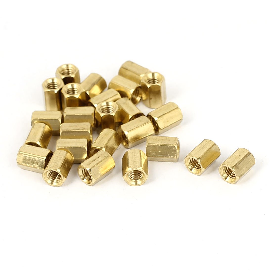 Uxcell Women's Sourcingmap M4 X 8Mm Threaded Brass Hex Standoff Pillar Spacer Nuts 25Pcs