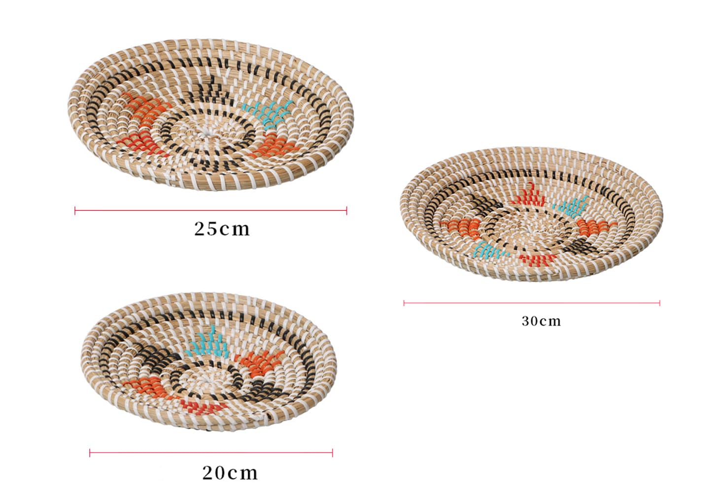 EFLALYHG Decoración de Pared con Cesta Tejida Colgante, Decoración de Pared Bohemia Tejida a Mano, Cesta de Hierba Marina Colgante de Pared, Cesta Tejida de Mimbre Colgante, Cesta Africana