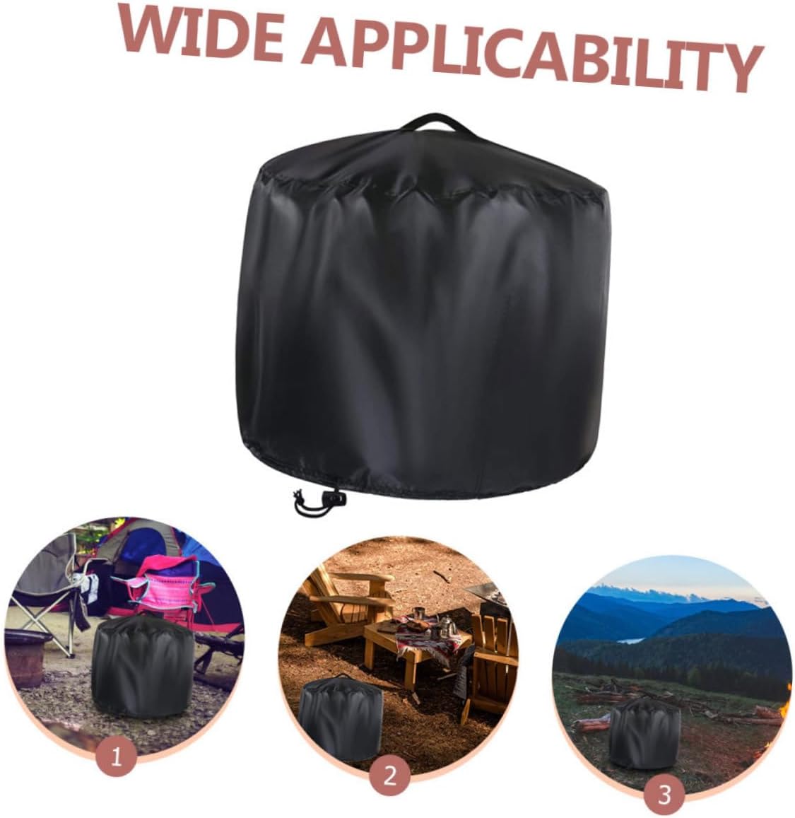 GANAZONO Round Fire Pit Cover Outdoor Bbq Cover Protector Stove Hood for Fire Pit