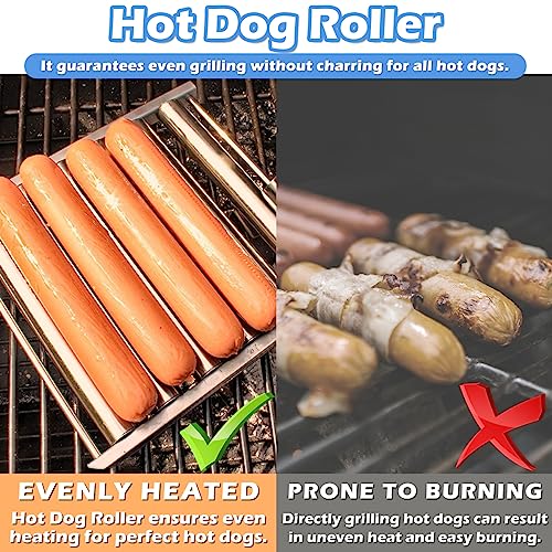 Rodillo para hot dogs para parrilla acero inoxidable con mango de madera miniatura 4