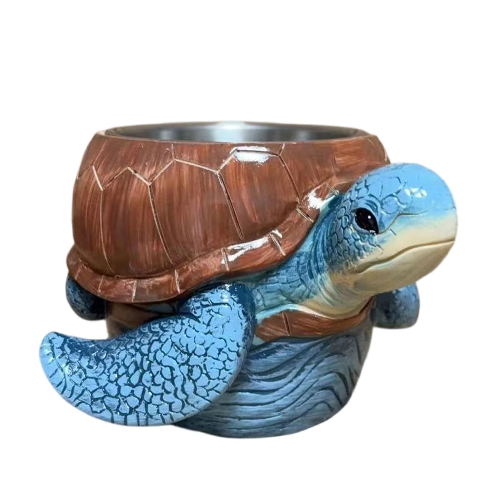 MALSSE Creative Sea Turtles Insulated Coffee Mug Stainless Steel and Resin Handle Beverage Container Drinking Cup Unique Animal Design Glass Coffee Cup Sea Turtles Shape