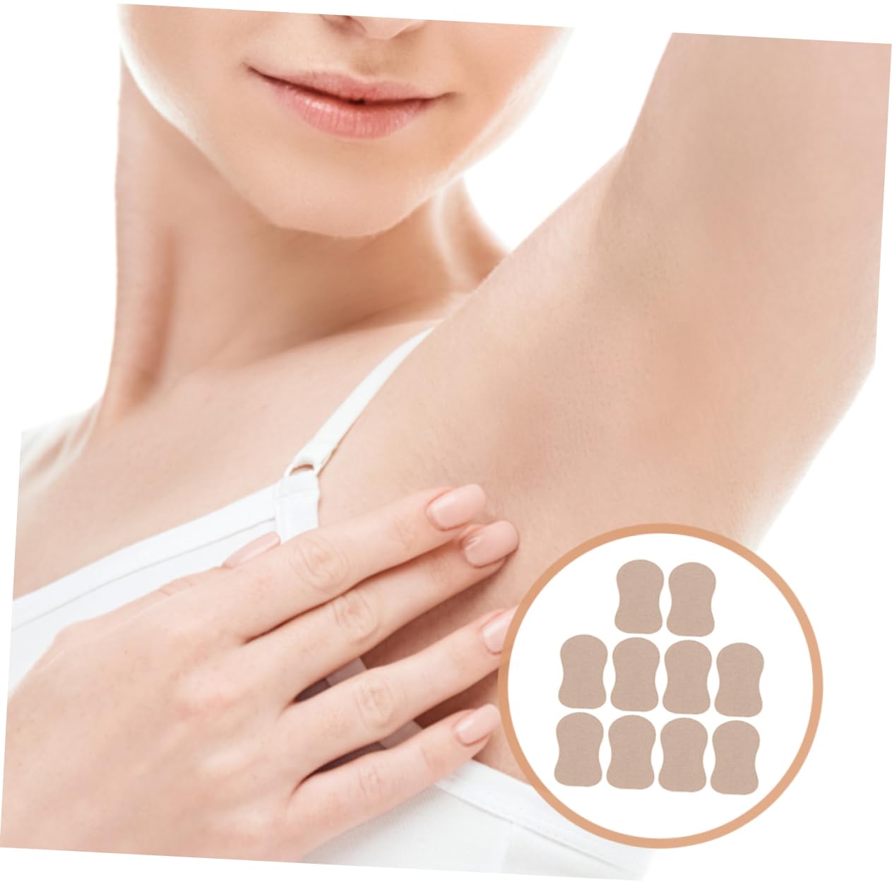 MERRYHAPY 10pcs Sweat Wicking Pads for Underarms Non-slip Skin-friendly for Men Women Boys and Girls Summer Use