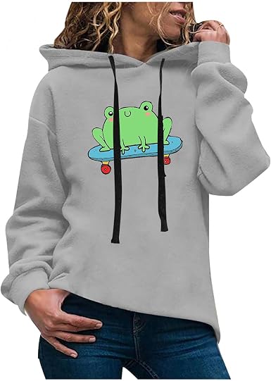 Amazon.com: Sudaderas con capucha para mujer, diseño de rana, con cordón  gráfico, sueltas, de manga larga, casual, suéter, camisas : Deportes y  Actividades al Aire Libre