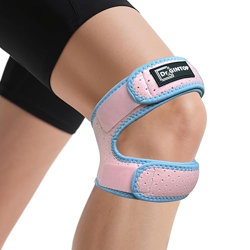 Correa de soporte de tendón rotuliano doble, rodillera para mujeres y hombres, banda de rótula con almohadillas de gel, alivio del dolor de rodilla